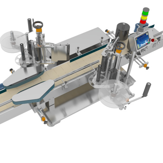 30L Drums Double Sides Sticker Labeling Machine voor ronde flessen TN-200LDS 2500BPH