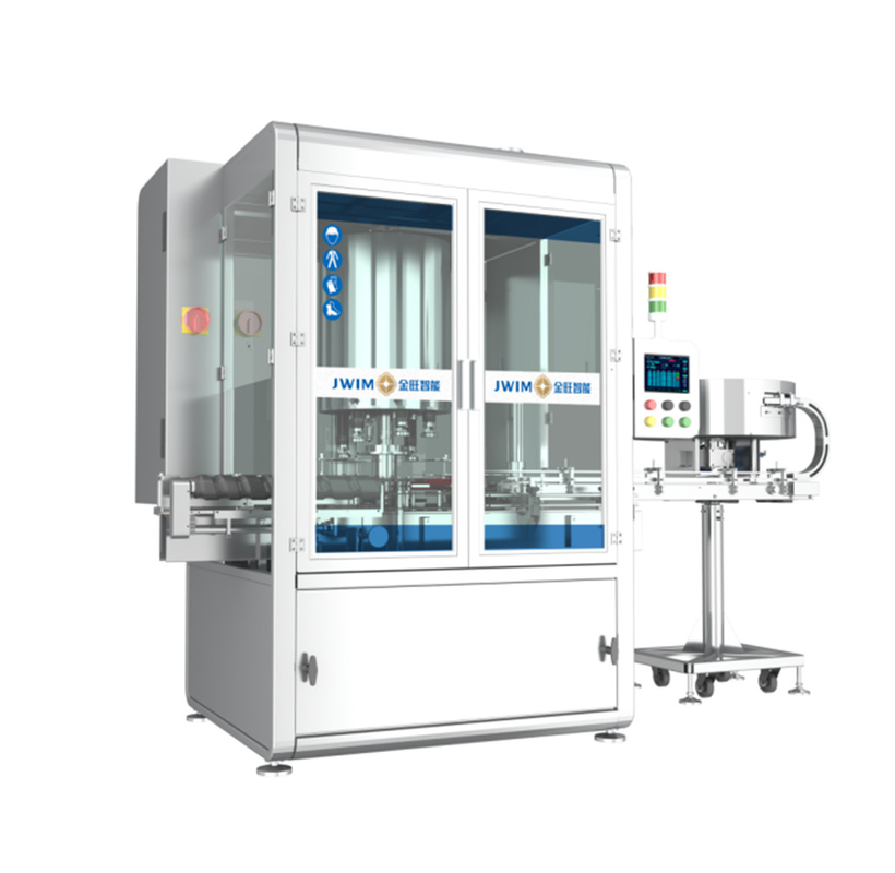 PLC-gecontroleerde roterende automatische schroefkappenmachine 8 hoofd 50ML-1000ML max 9000 BPH
