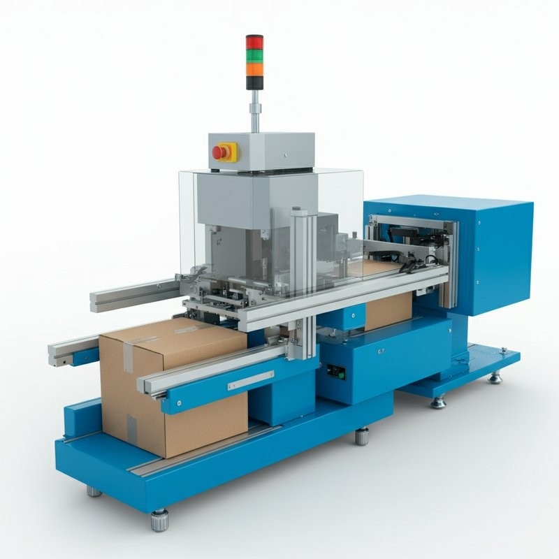 Automatische kartonnen oprichtmachine links in rechts uit open kartonnen voor de agrochemische industrie Flessen vullijn