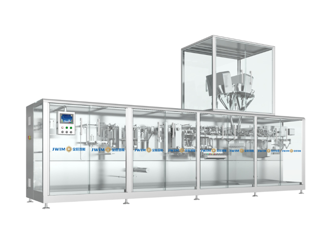 SUS304 Frame Volledig automatische horizontale rollen film zakmachine voor poeder / deeltjes
