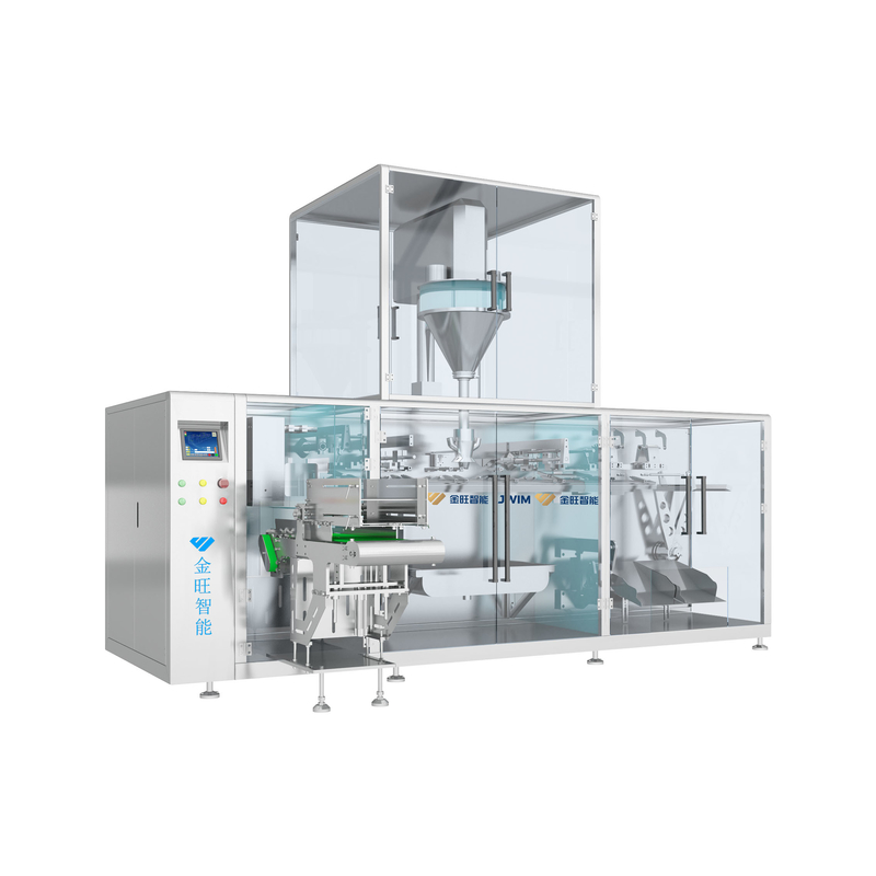 Vloeistofoplosbare vaste meststof Automatische poedervulmachine voor horizontale voorgefabriceerde zakverpakkingsmachine 100g-1000g