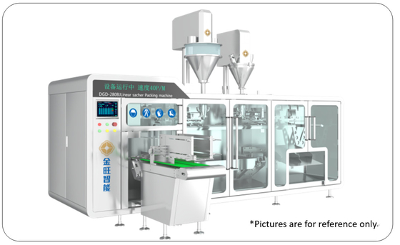 DGD-280BJ PLC gecontroleerde automatische horizontale zakverpakkingsmachine 380V 50Hz 6kw