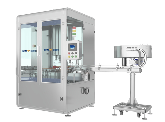 80ml-1000ml Bereik 6 Afdekken Hoofden Roterende Automatische Afdekken Machine Snelheid 6500 Flessen Per Uur Voor 100ml Fles